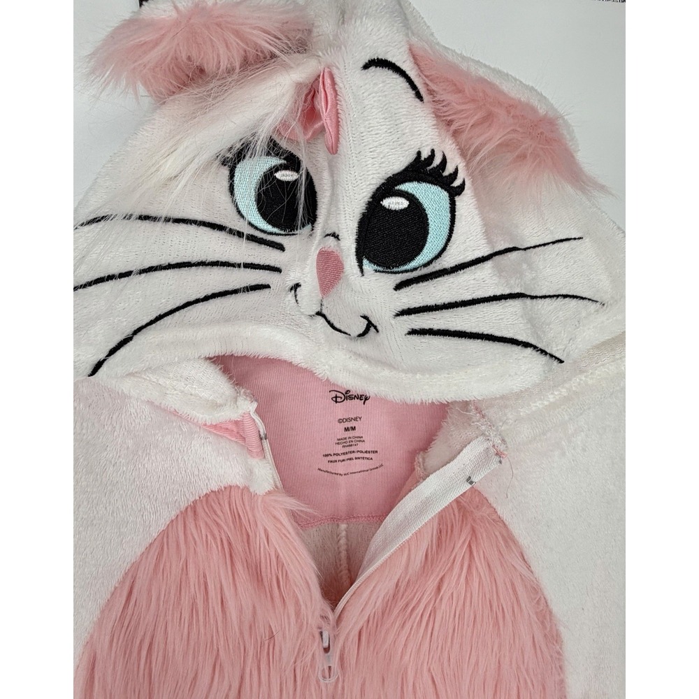 Disney Marie Aristocats Fleece Pajamas Hood Halloween Costume Adult Medium